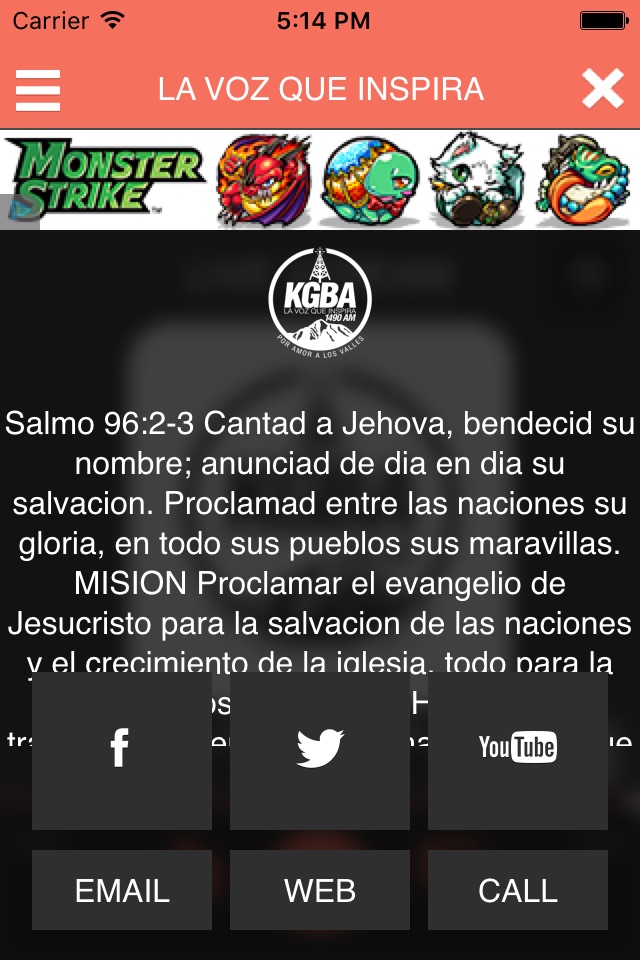 KGBA 1490 AM Radio Cristiana screenshot 3