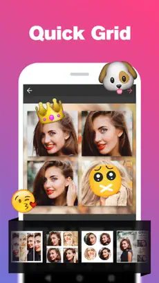 لقطة شاشة 1 Quick Grid - Picture Collage & Beauty Poster Magazine & Photo Editor with Nice Layout and Funny Filters iphone