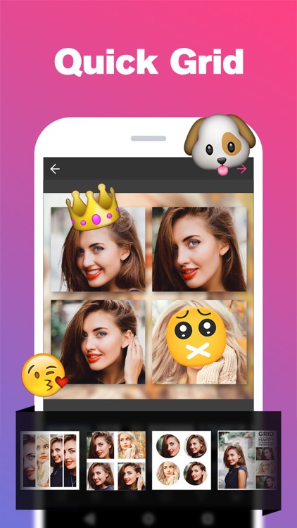Quick Grid - Picture Collage & Beauty Poster Magazine & Photo Editor with Nice Layout and Funny Filters