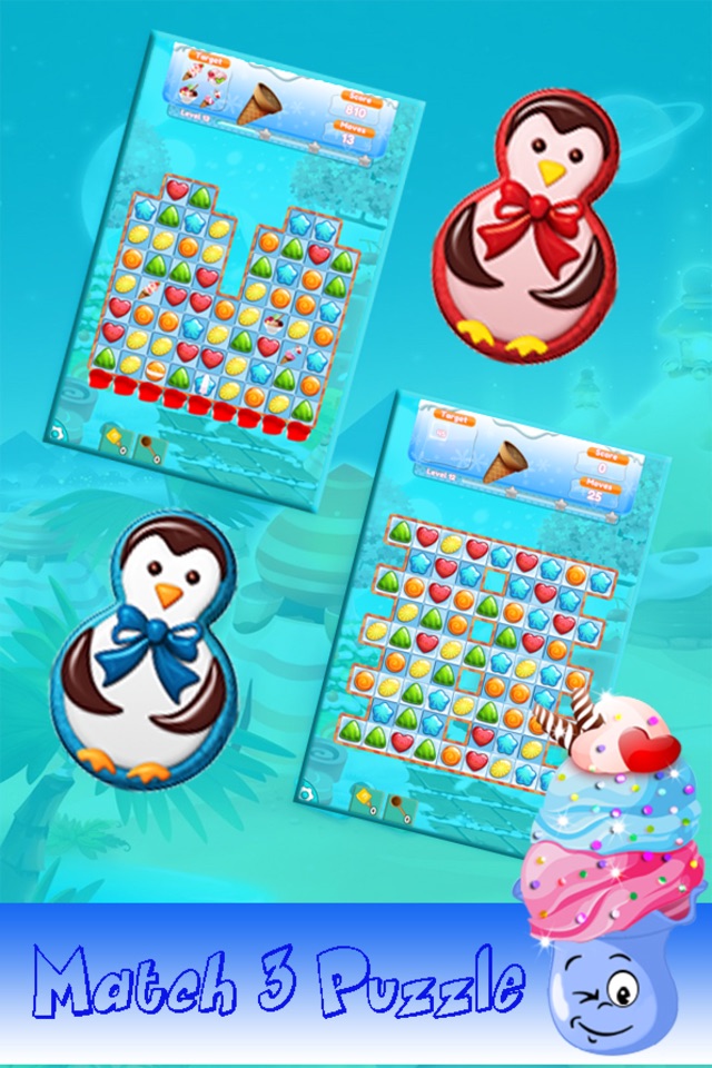 Jelly Frozen Crazy Match 3 Puzzle : Ice Cream Maker Free Games screenshot 2