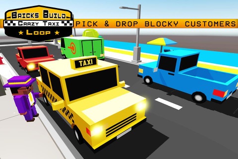 Bricks Build Crazy Taxi Loop - Blocky Racing Roads Fever screenshot 2