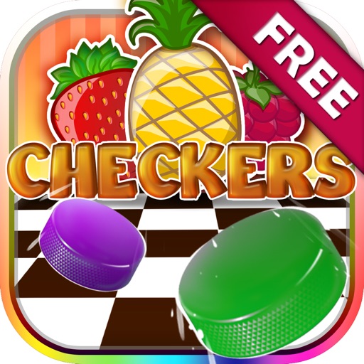 Checkers Board Puzzle Free - “ Fruits and Berries Game with Friends Edition ”