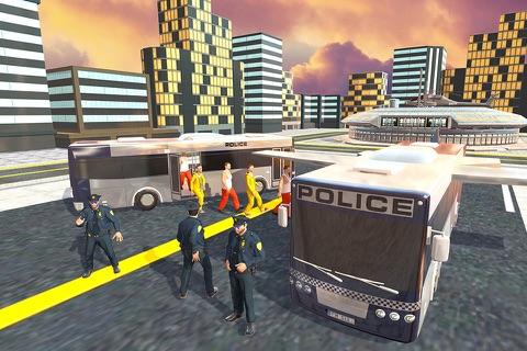 Flying Bus Transport Prisoner - Transfer Criminals into Jail in Transporter Bus Simulator screenshot 2