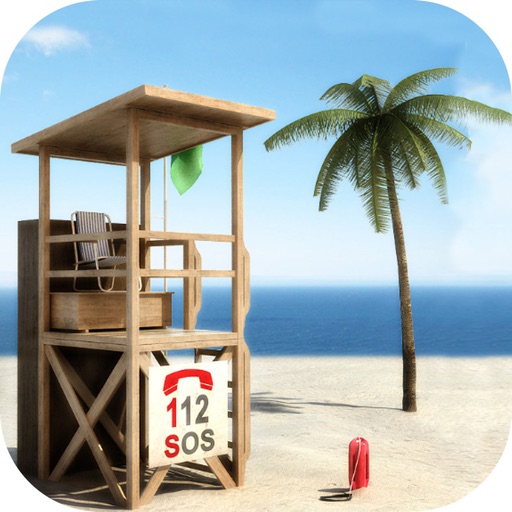 Beach Lifeguard Emergency Rescue Duty Icon