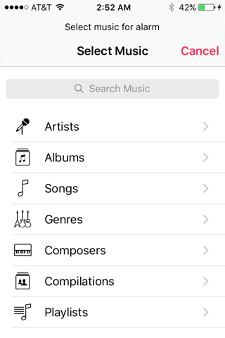 AlarmMusic iPhone App screenshot 4