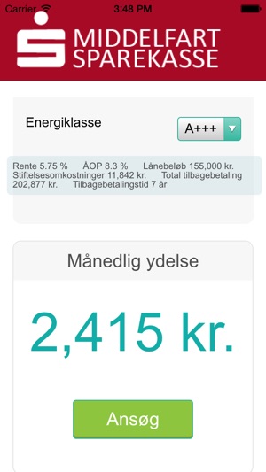 Billånsberegner fra Middelfart Sparekasse(圖2)-速報App