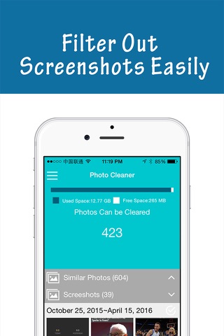 Photo Cleaner Finder - Delete Scanner Camera Roll, memory free & clean caches screenshot 2