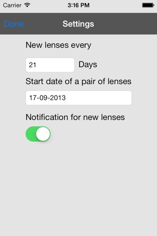 Contact Lenses - Remember when you need to renew your contacts screenshot 2