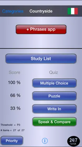 Game screenshot Italian Vocabulary 24/7 Language Learning apk