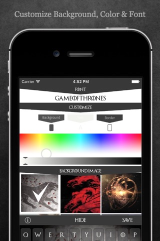 Keyboard for Game of Thrones Free HD screenshot 4