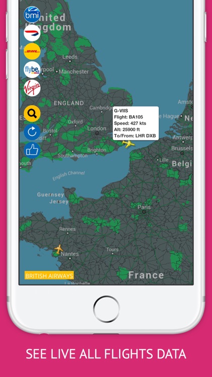UK Flights : Bmi, British Airways, Flybe Flight Tracker & Air Radar