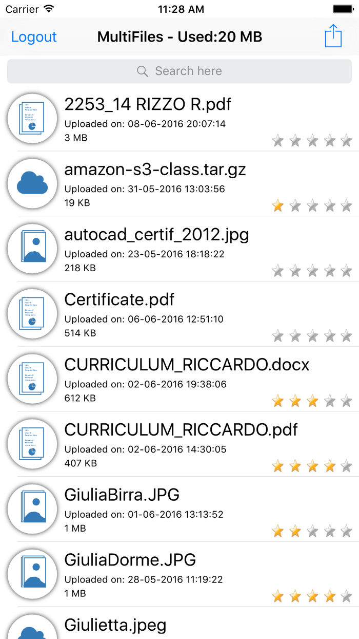 Multifiles Cloud Storage