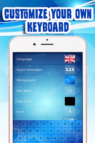 Blue Keyboard Maker! – Neon Keyboard Themes and Cute Color Backgrounds, Fancy Fonts & Emoji screenshot 3