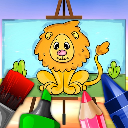 Animals Coloring Book for Kids - 35 drawing pages for preschool children Icon