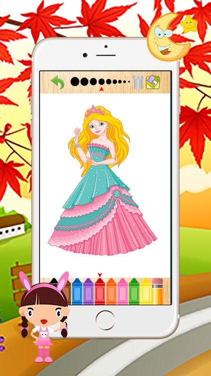 παιδιά χρωματισμός βιβλίο πριγκίπισσα σχέδιο και τη ζωγραφική παιχνίδι screenshot-3