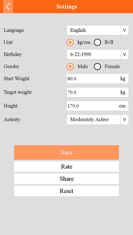 Weight, BMI Tracker