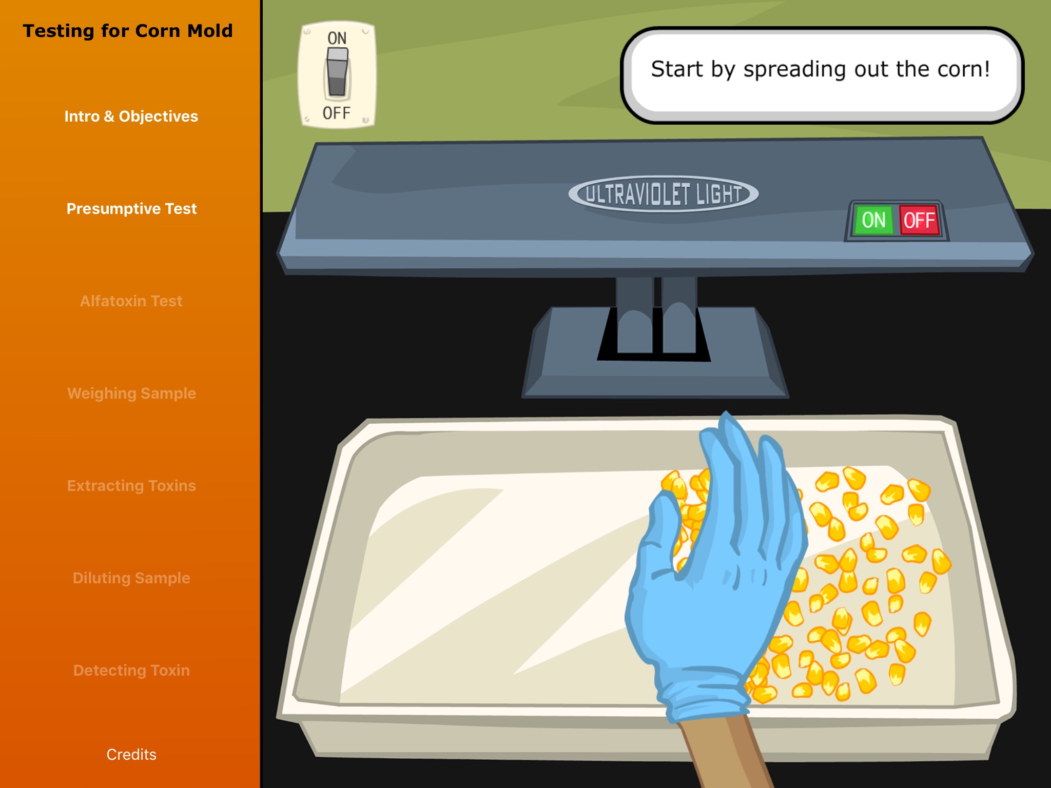 Virtual Labs: Testing for Corn Mold Mycotoxins screenshot 2