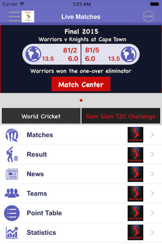 Ram Slam Version T20 - Schedule,Live Score,Today Matches screenshot 2