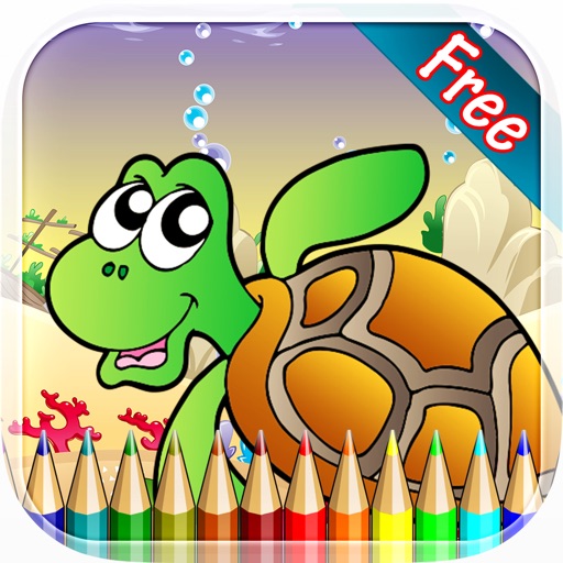 Marine Animals Coloring Book - All in 1 Sea Animals Drawing and Painting Colorful for kids games free icon