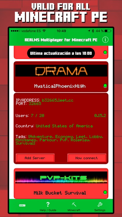 Multiplayer for Minecraft PE Server Pocket Edition