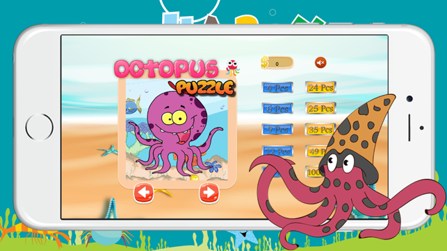 Octopus Marine Animal Puzzles Jigsaw Matching Diversion Game(圖1)-速報App