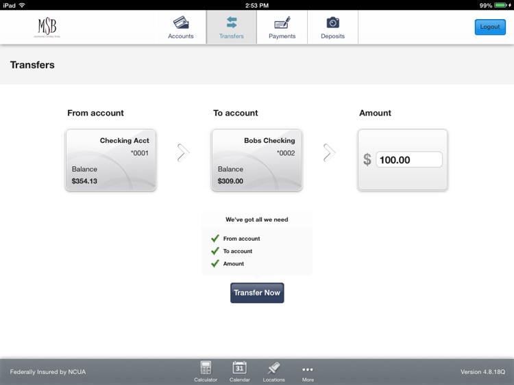 MSB Mobile Banking for iPad screenshot-3