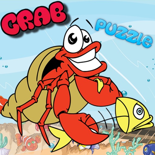 Crab Sea World Animal Jigsaw Puzzle Activity Learning Free Kids Games or 3,4,5,6 and 7 Years Old Icon