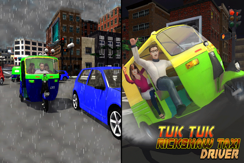 Tuk Tuk Auto Rickshaw Taxi Driver 3D Simulator: Crazy Driving in City Rush screenshot 2