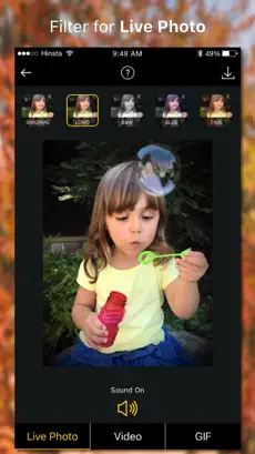 Screenshot 1 Filter for  Live Photo & convert to video & gif iphone