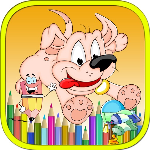 Cute dog sheets painting coloring pages for babies kids and adult iOS App