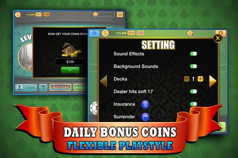 Blackjack 21 Atlantis - Play the Simple and Easy to Win Casino Card Game for FREE ! screenshot 2