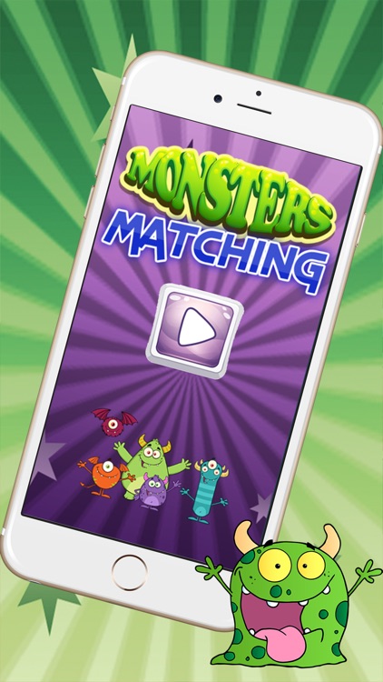 Finding Funny Monster In The Matching Cute Cartoon Pictures Puzzle Cards Game For Kids, Toddler And Preschool