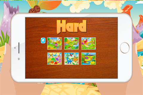 Dinosaur Games for kids Free - Cute Dino Train Jigsaw Puzzles for Preschool and Toddlers screenshot 4