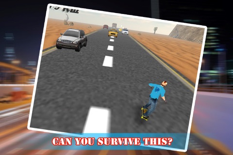 Downhill Xtreme Skateboard City Moto Traffic - Showcase your cool moves and stunts in moto city traffic in an endless skating screenshot 2