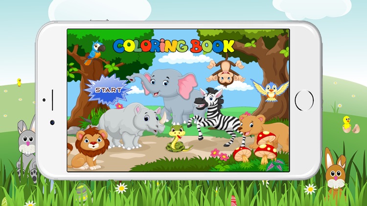 Coloring Book Animals Pages Game for Kindergarten