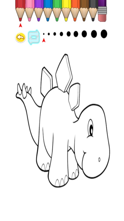 Kids Coloring Book - Cute Cartoon Dinosaur Miyashita