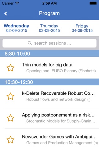 OR2015 Vienna Conference App screenshot 2