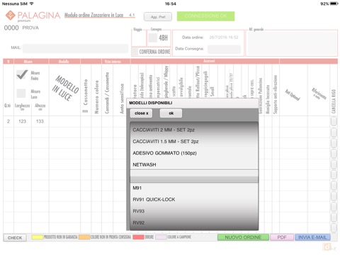 Palagina modulo ordine zanzariere in luce screenshot 2