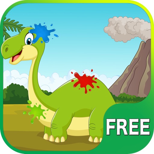 Lovely Dinosaurs Kids Coloring Icon