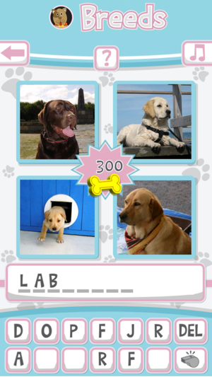 品种：狗游戏名称 - 爱狗者最喜欢的猜字游戏  (Breeds: The Dog Name Game - the Fav(圖1)-速報App