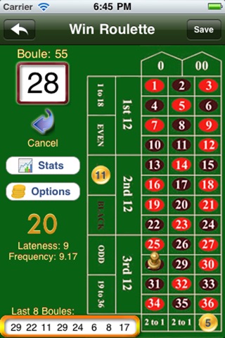 Win Roulette - statistics on delays and frequencies for the game of casino roulette screenshot 2