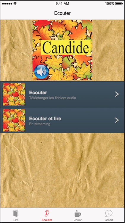 Candide (French), text + audio