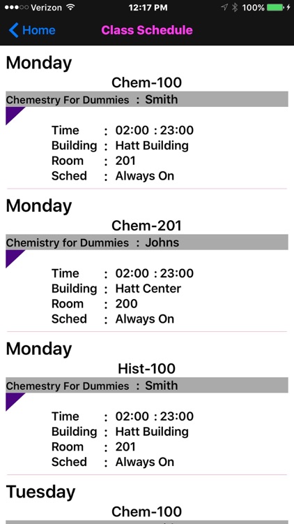 Pink Link Attendance