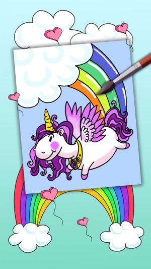 Unicorn coloring book for kids -paint & color fantastic anim(圖4)-速報App