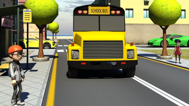 kids school bus parking 3d