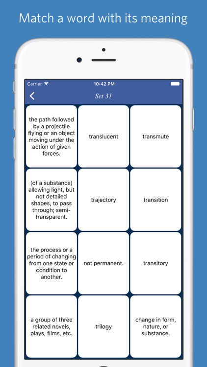 Vocabulary from classical roots - quiz, flashcard and match game screenshot-3