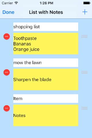 List with Notes screenshot 3