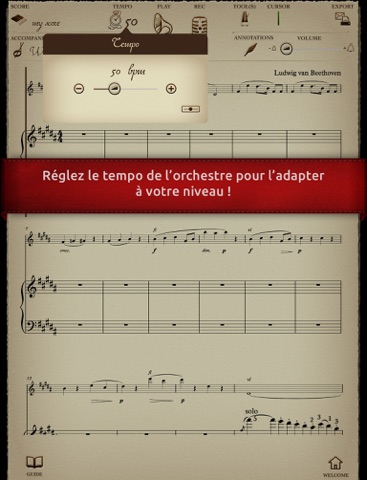 Play Beethoven – Concerto n°5, 2ème mouvement (partition interactive pour piano) screenshot 3