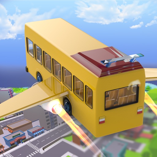 Futuristic Flying Bus Pilot - Extreme Rescue Bus Flight and Transport 3D Simulator iOS App