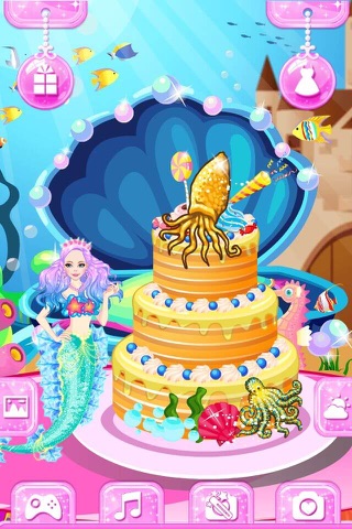 Mermaid Cake – Fashion Salon & Dessert Design Game screenshot 2